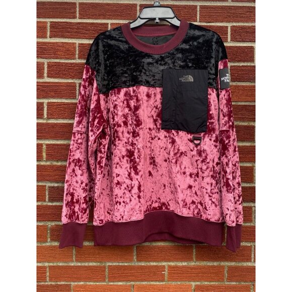 The North Face Velvet Sweatshirt Crewneck Black‎ Series Velvet City Mens size M - Picture 4 of 8